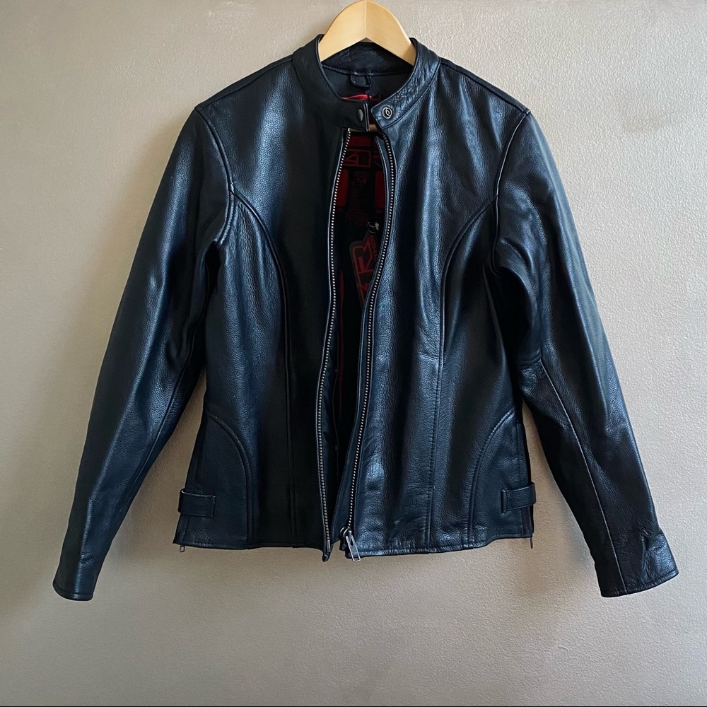 ZR1 Black Leather Motorcycle Riding Jacket 357